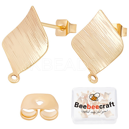 Beebeecraft 20Pcs Brass Stud Earring Findings KK-BBC0004-36-1