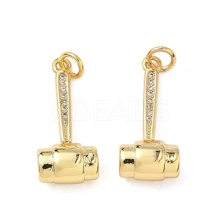 Brass Micro Pave Clear Cubic Zirconia Pendants KK-F930-26B-G-1