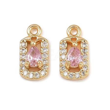 Brass Micro Pave Cubic Zirconia Pendants KK-K407-33G-07-1