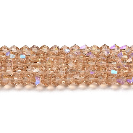 Transparent Electroplate Glass Beads Strands EGLA-A039-T6mm-L12-1