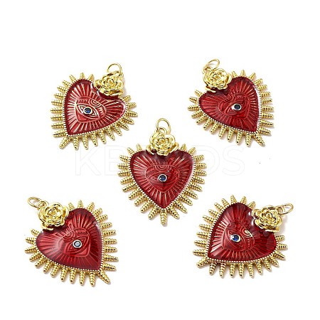Rack Plating Brass Enamel Pendants X-KK-M230-27G-1