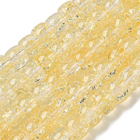 Transparent Spray Painting Crackle Glass Beads Strands GLAA-NH0001-05C-1
