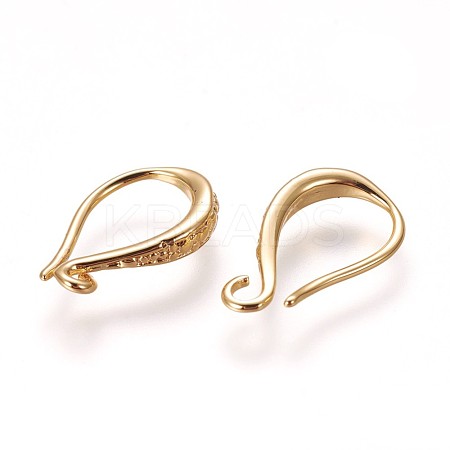 Brass Earring Hooks KK-L177-34G-1