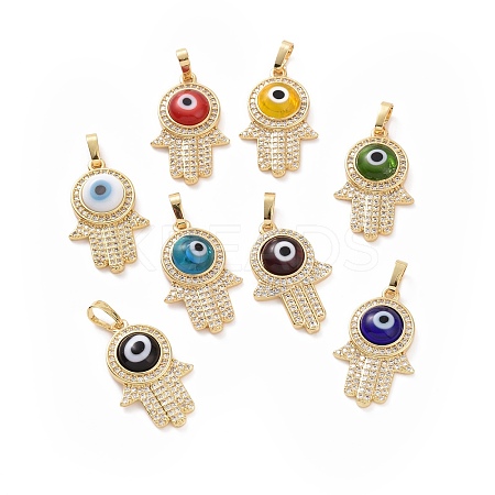 Brass Micro Pave Cubic Zirconia Pendants ZIRC-F136-03G-1