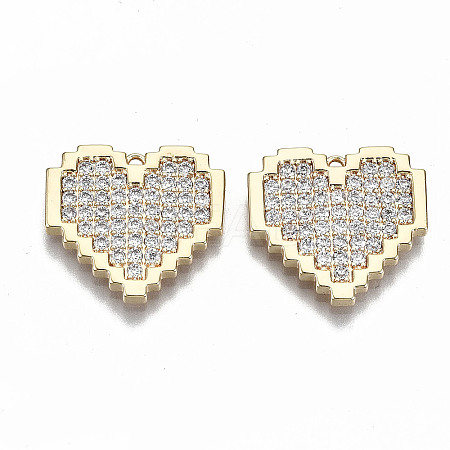 Brass Micro Pave Clear Cubic Zirconia Pendants X-KK-S356-166G-NF-1