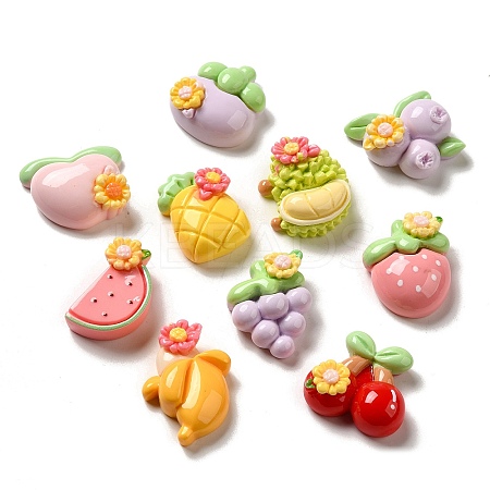 Flower Fruit Opaque Resin Decoden Cabochons CRES-P033-01-1