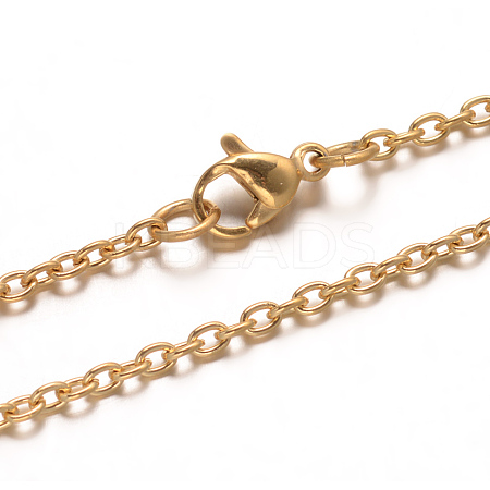 304 Stainless Steel Cable Chain Necklaces NJEW-L398-04G-1