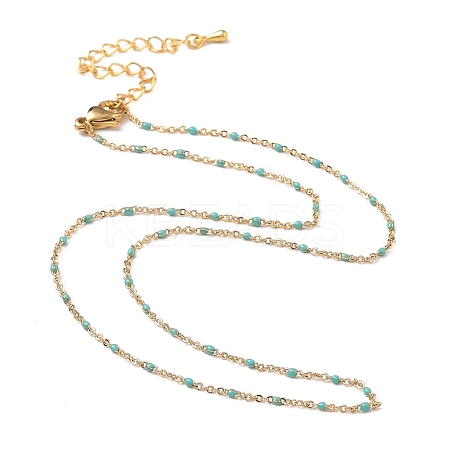 Brass Enamel Cable Chain Necklaces X-NJEW-JN02920-03-1