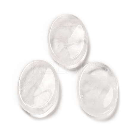 Natural Quartz Crystal Oval Worry Stone G-R487-01B-1
