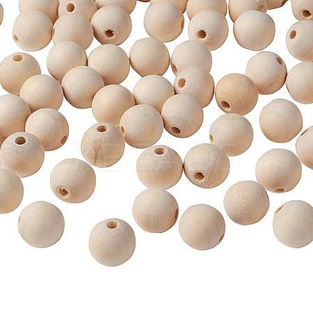 Natural Unfinished Wood Beads LS-WOOD-S651-18mm-LF-1