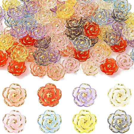 80Pcs 8 Colors Plastic Beads KY-FS0001-46-1