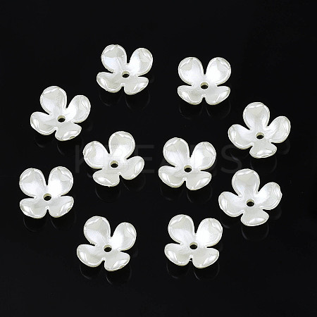 4-Petal ABS Plastic Imitation Pearl Bead Caps LS-X-OACR-S020-31-1