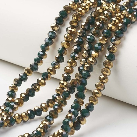 Electroplate Opaque Glass Beads Strands EGLA-A034-P6mm-O09-1
