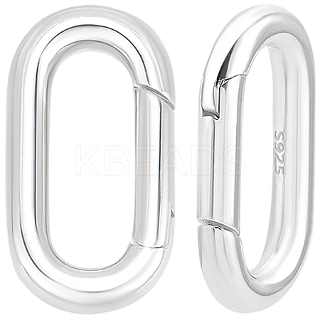 2Pcs 925 Sterling Silver Spring Gate Rings STER-BBC0008-68-1