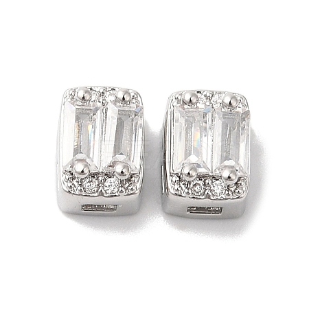 Brass Micro Pave Clear Cubic Zirconia Beads KK-G503-20P-1