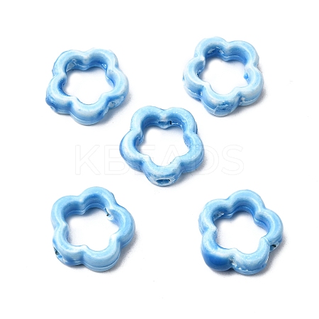 Flower Hollow Glazed Porcelain Bead Frame PORC-A034-09C-1