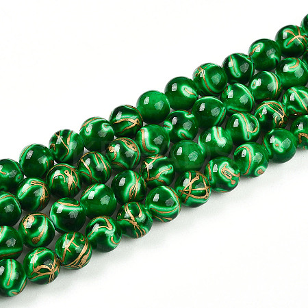 Baking Paint Glass Beads Strands DGLA-N010-10mm-04-1