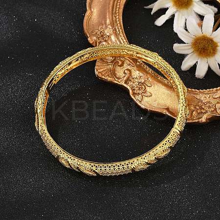 Brass Micro Pave Cubic Zirconia Hinged Bangles for Women BJEW-D313-02G-1