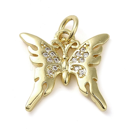 Brass Micro Pave Clear Cubic Zirconia Pendants LS-KK-U005-01E-G-1