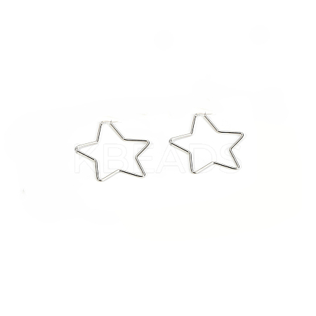 Tarnish Resistant 201 Stainless Steel Hoop Earrings EJEW-A052-17B-P-1