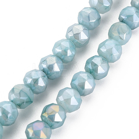 Electroplate Glass Beads Strands EGLA-T008-025F-1