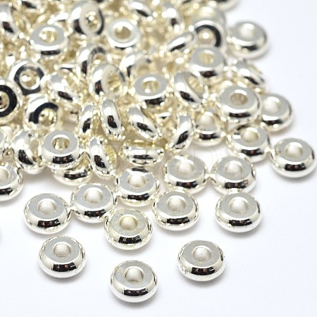 Brass Flat Round Spacer Beads X-KK-M085-13S-NR-1