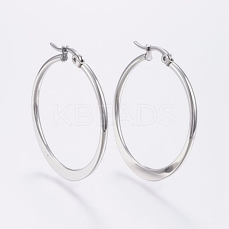 Tarnish Resistant 304 Stainless Steel Hoop Earrings LS-EJEW-F105-20P-1