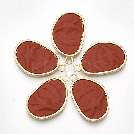 Smooth Surface Spray Painted Alloy Pendants PALLOY-T067-23B-1