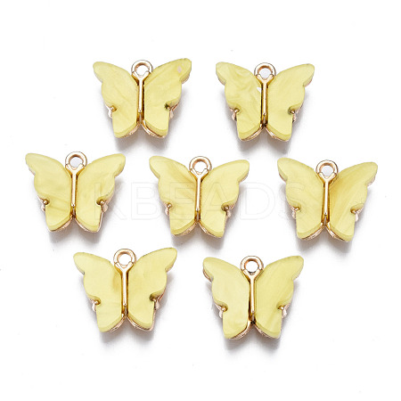 Alloy Acrylic Pendants ENAM-R136-01D-1