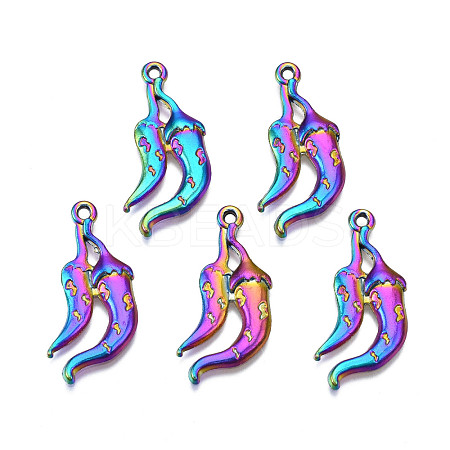 Rack Plating Rainbow Color Alloy Pendants PALLOY-S180-327-1