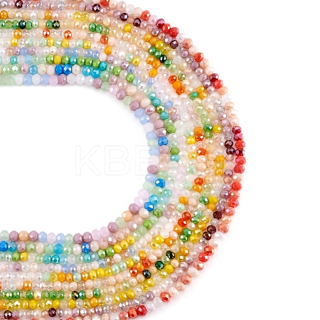  10 Strands 10 Style Faceted Glass Beads Strands GLAA-TA0001-47-1