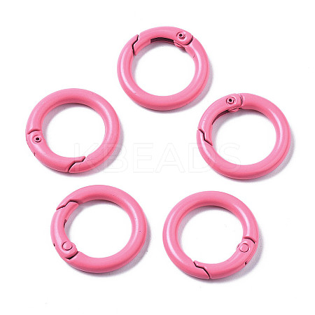 Spray Painted Eco-Friendly Alloy Spring Gate Rings PALLOY-T080-01J-NR-1
