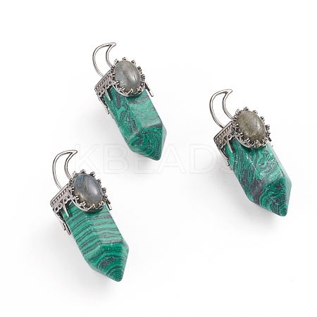 Synthetic Malachite Pointed Big Pendants G-I275-01B-1