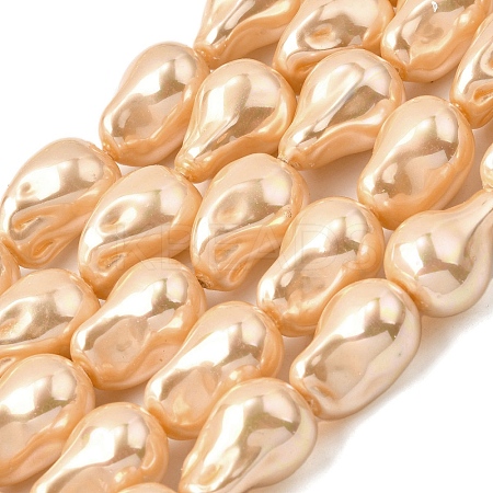 Electroplate Opaque Glass Imitation Pearl Beads Strands EGLA-K063-01B-1