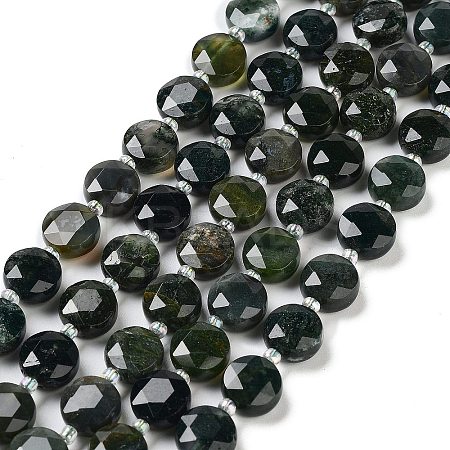 Natural Moss Agate Beads Strands G-NH0010-C01-01-1