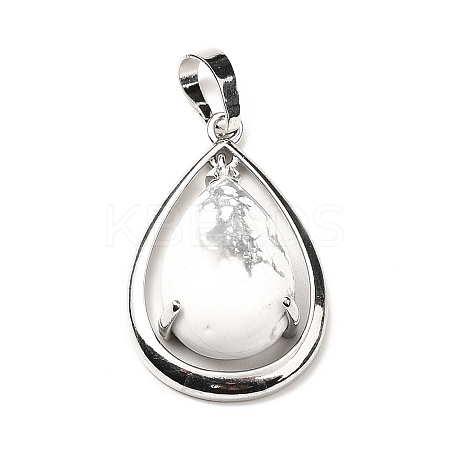 Natural Howlite Pendants G-B033-04P-15-1