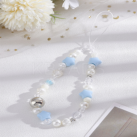 1Pc Star Resin Mobile Straps for Women AJEW-LP0004-66-1