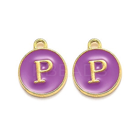 Golden Plated Alloy Enamel Charms ENAM-Q437-12P-1