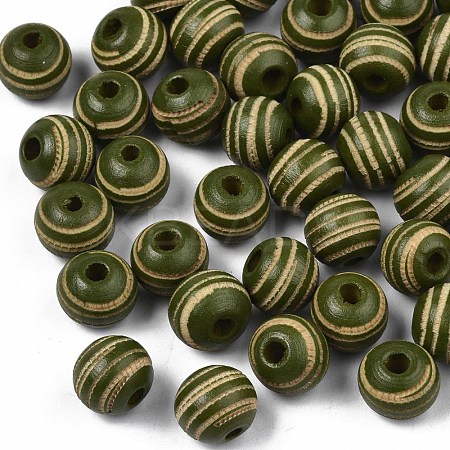 Painted Natural Wood Beads WOOD-T021-54A-04-1