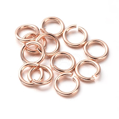 Eco-Friendly PVD Vacuum Plating & Long-Lasting Plated Brass Open Jump Rings LS-X-KK-E663-6mm-RG-1