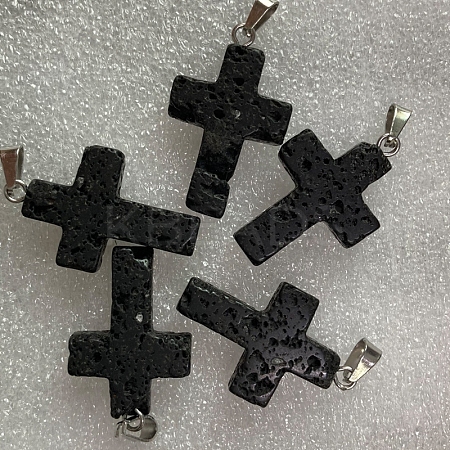 Natural Lava Rock Pendants LS-G-PW0006-02P-18-1
