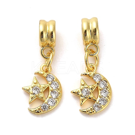 Rack Plating Brass Micro Pave Cubic Zirconia Charms KK-S398-01B-1
