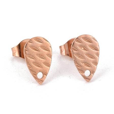Ion Plating(IP) 304 Stainless Steel Stud Earring Findings LS-STAS-O119-30RG-1