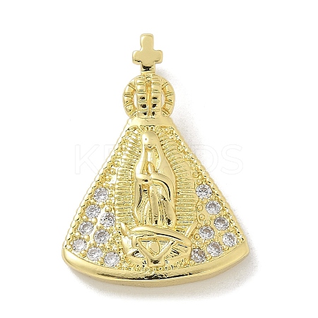 Brass Micro Pave Clear Cubic Zirconia Pendants KK-M300-12G-01-1