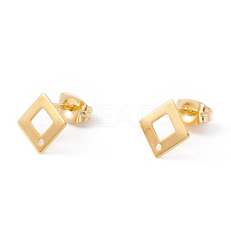 201 Stainless Steel Stud Earring Findings with Hole EJEW-A071-27G-1