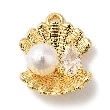 Rack Plating Brass Micro Pave Cubic Zirconia Charms KK-A229-15G-1