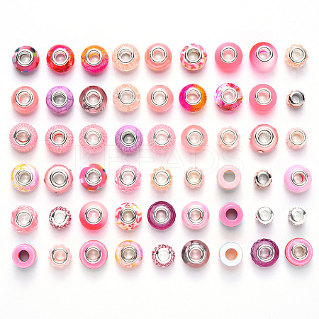 Acrylic & Resin & Polymer Clay Rhinestone European Beads FPDL-NB0001-02A-1