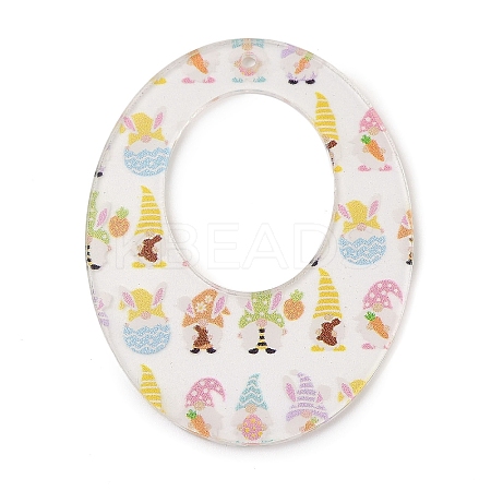 Printed Transparent Acrylic Pendants FIND-K017-15A-01-1