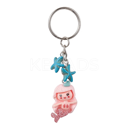 Mermaid Opaque Resin Pendant Keychain X1-KEYC-JKC00624-04-1
