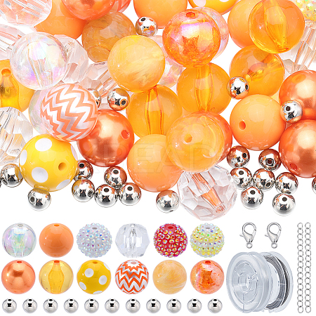 DIY Round Acrylic & Resin Beaded Bracelets Jewelry Set DIY-SC0026-41-1